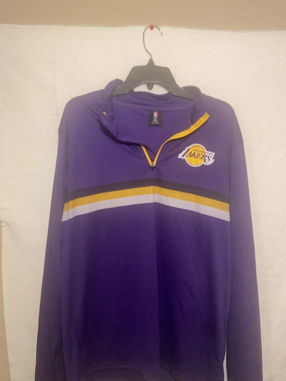 NBA Los Angeles Lakers Quarter-Zip Pullover Jacket Purple Size Large